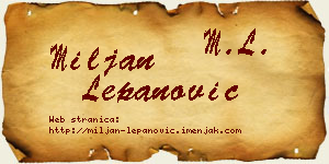 Miljan Lepanović vizit kartica